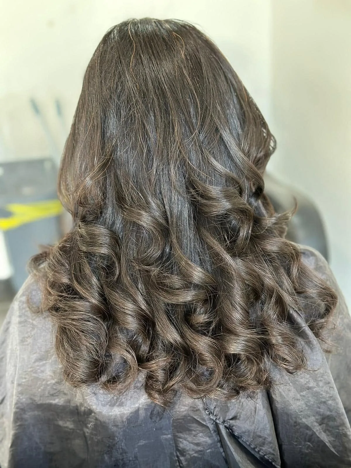 Long dark curls set and finished — Kaur's Beauty